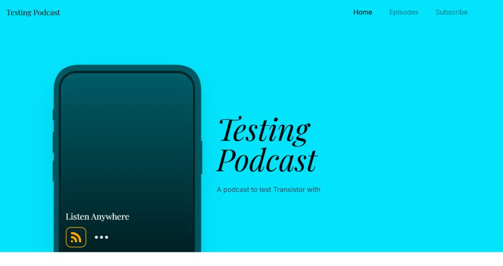 Podcast website example