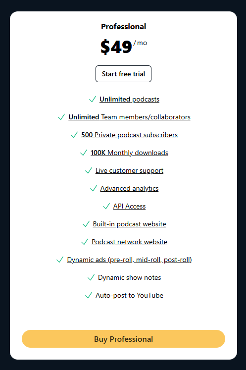 Transistor YouTube auto-post setting in the dashboard