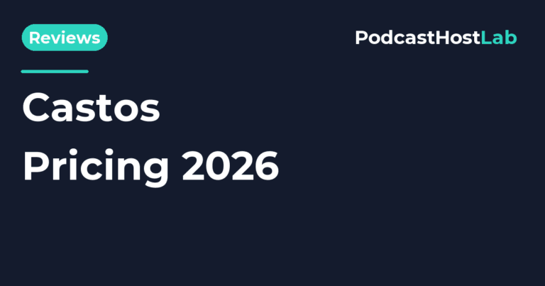 PodcastHostLab article title card: Castos Pricing 2026: Plans, Fees, and Is It Worth It?.