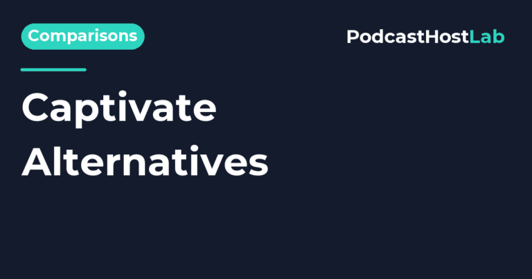 PodcastHostLab article title card: Captivate Alternatives: 4 Hosts Worth Switching To.